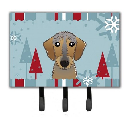 Jensendistributionservices Winter Holiday Wirehaired Dachshund Leash & Key Holder MI1657995